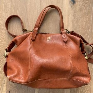 Madewell Glasgow Cognac Leather Satchel